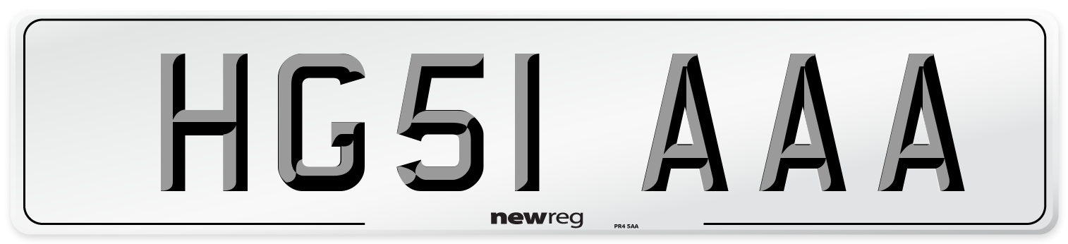 HG51 AAA Number Plate from New Reg